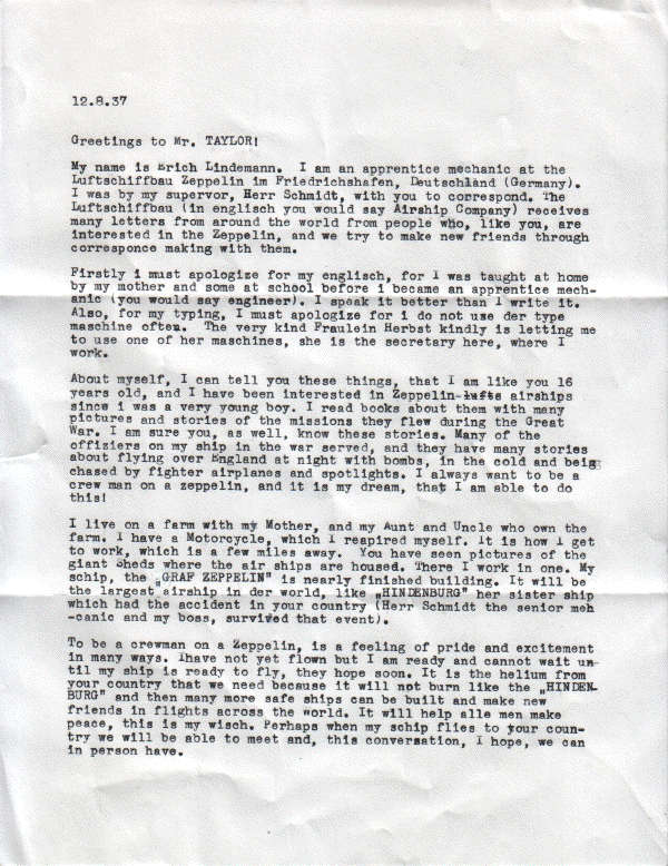 Letter #1, page 1