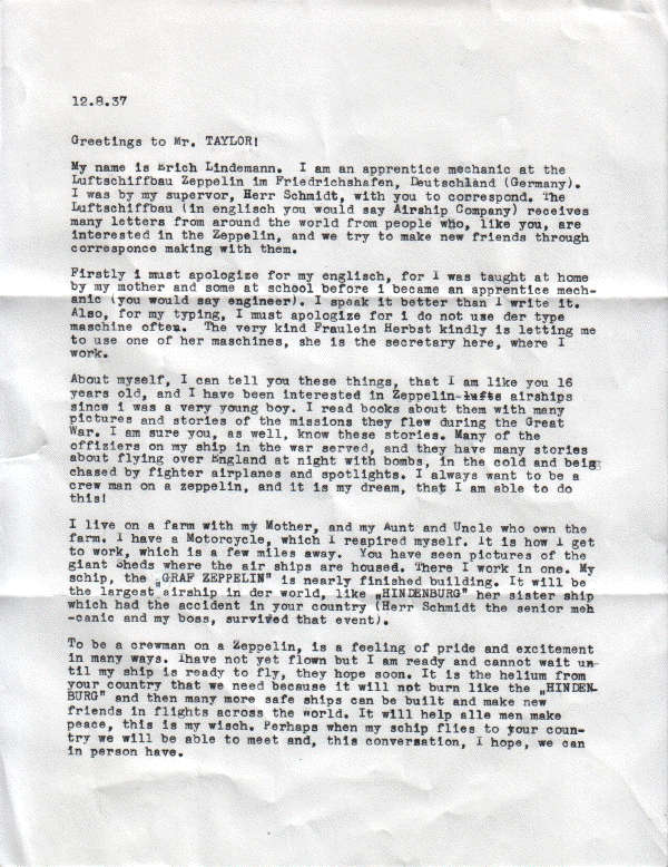Letter #1, page 1
